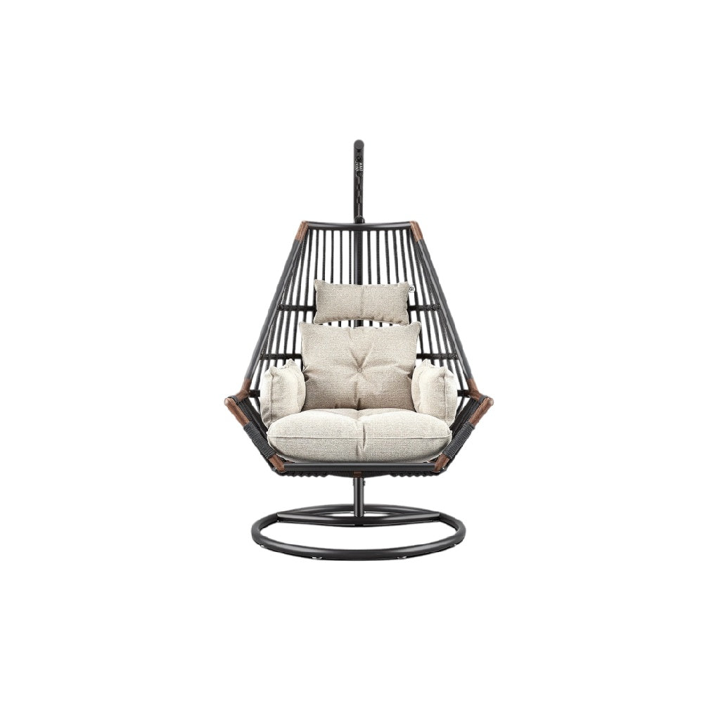 **Suspendu moderne en rotin avec coussins confortables**