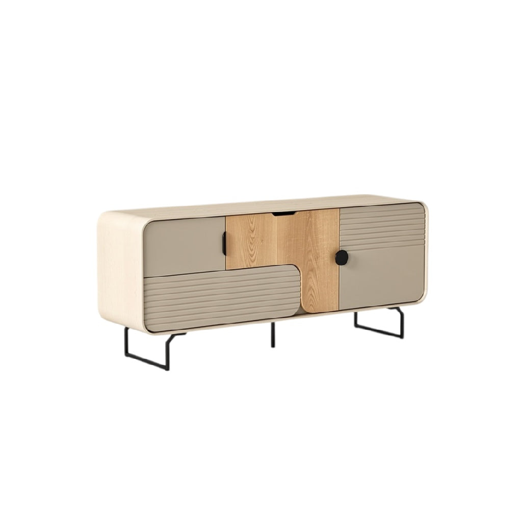 **Meuble TV moderne avec portes en bois et design épuré**